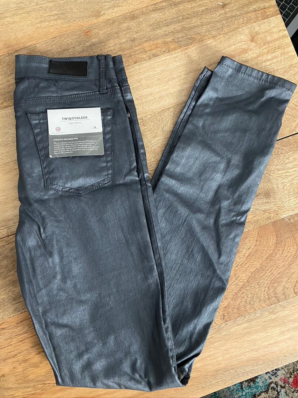 AG Twiggy Sleek Super Skinny Girls Metallic 14